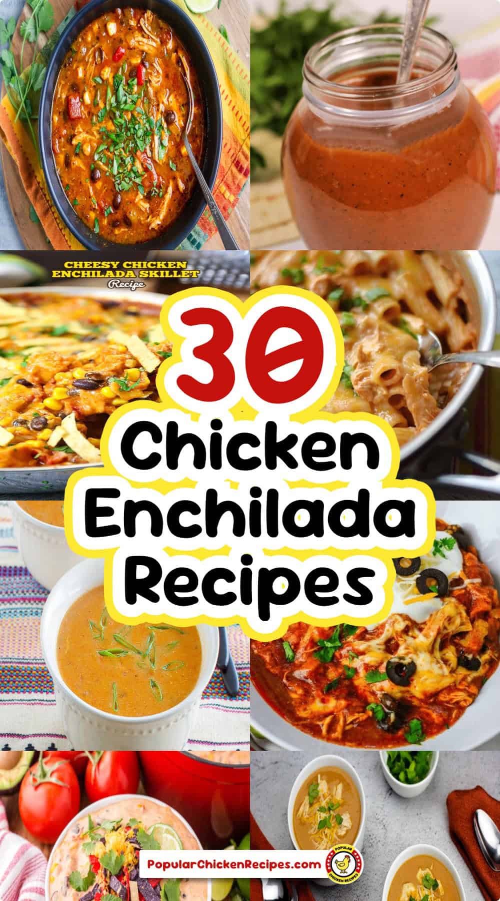 Delicious chicken enchilada dishes with cheese, sauce, and toppings.